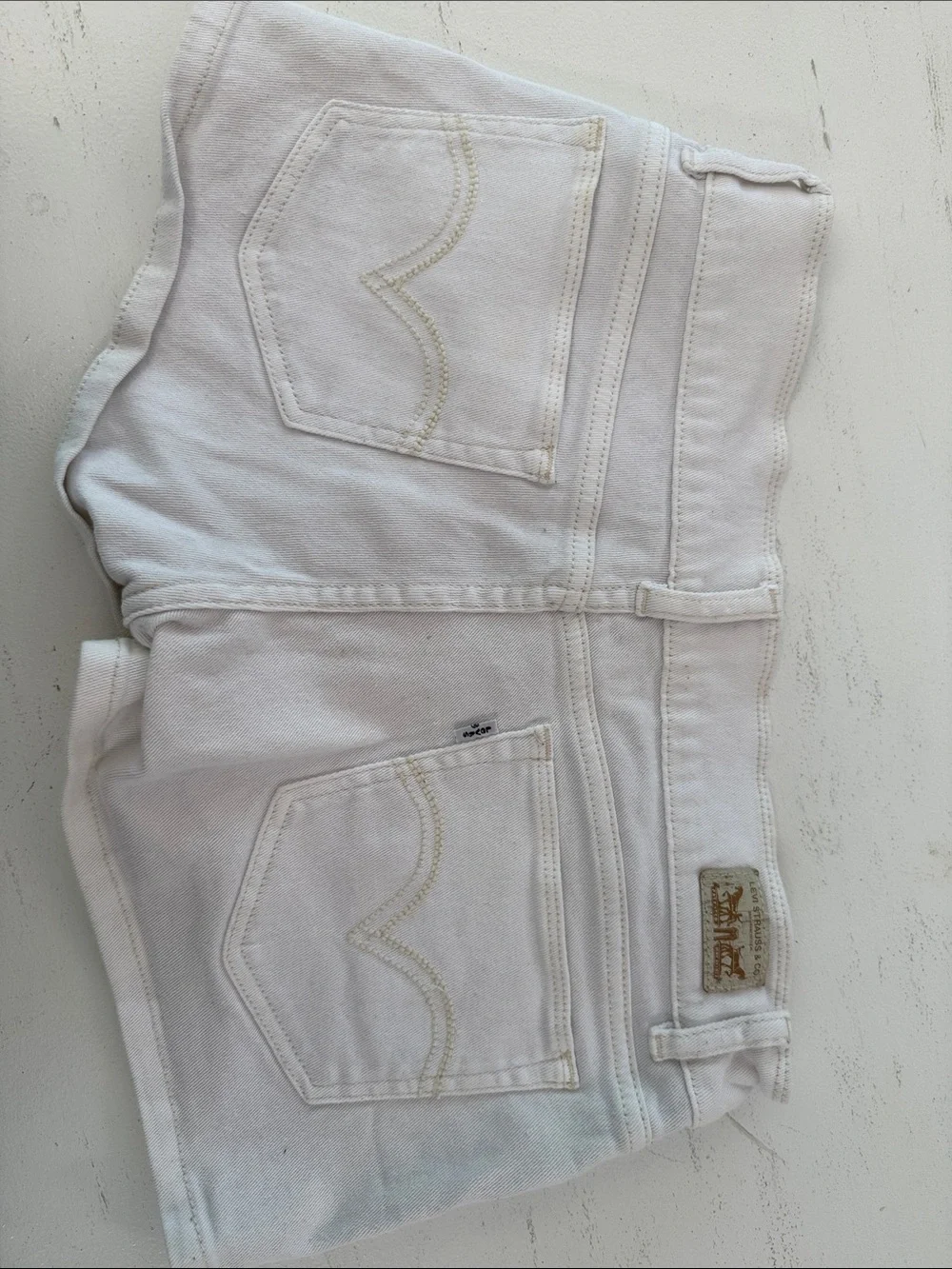 Levi's White Denim Cutoff Shorts
